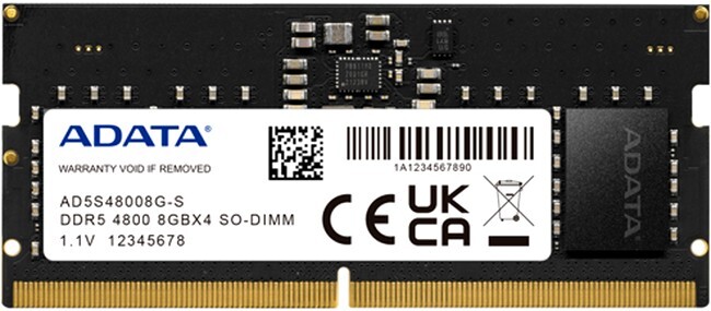 Оперативная память ADATA Desktop DDR5 4800МГц 8GB, AD5S48008G-S, RTL