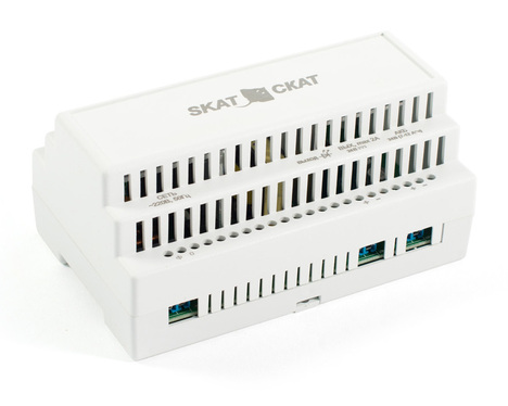 (585) Бастион SKAT-24-2.0 DIN (СКАТ ИБП-24/2-DIN) источник питания 24В 2А пластиковый корпус под DIN рейку 35 мм