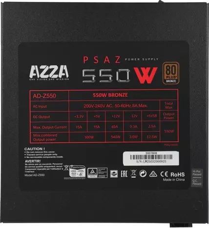 Блок питания Azza PSAZ-550