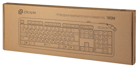 Клавиатура Oklick KeyBoard 180M 313180, цвет черный