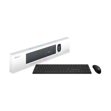 Клавиатура + мышь MSI Forge K200 w Combo MS-8ZA4 клав:черный мышь:черный USB беспроводная (S11-43RU304-Y92)