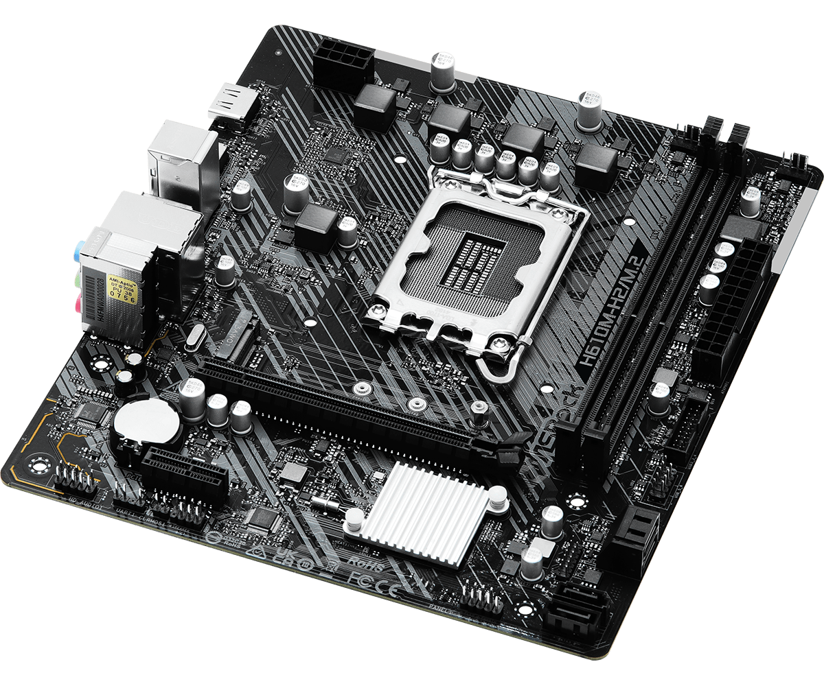 Материнская плата Asrock H610M-H2/M.2 Soc-1700 Intel H610 2xDDR4 mATX AC`97 8ch(7.1) GbLAN+HDMI