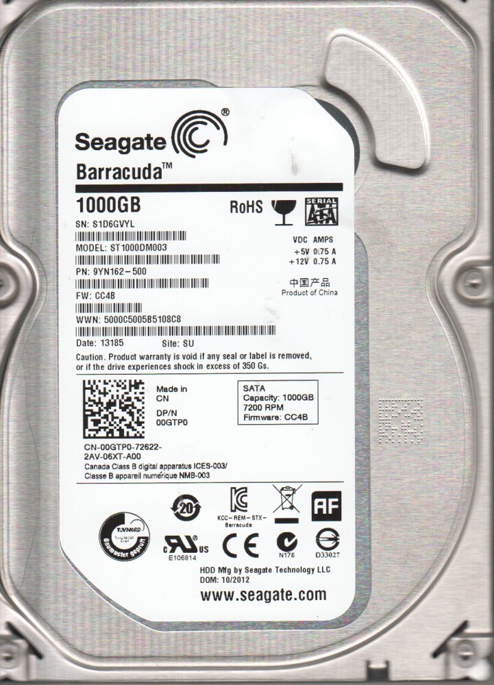Жесткий диск  SEAGATE Desktop HDD 3.5  1TB 7.2K SATA3