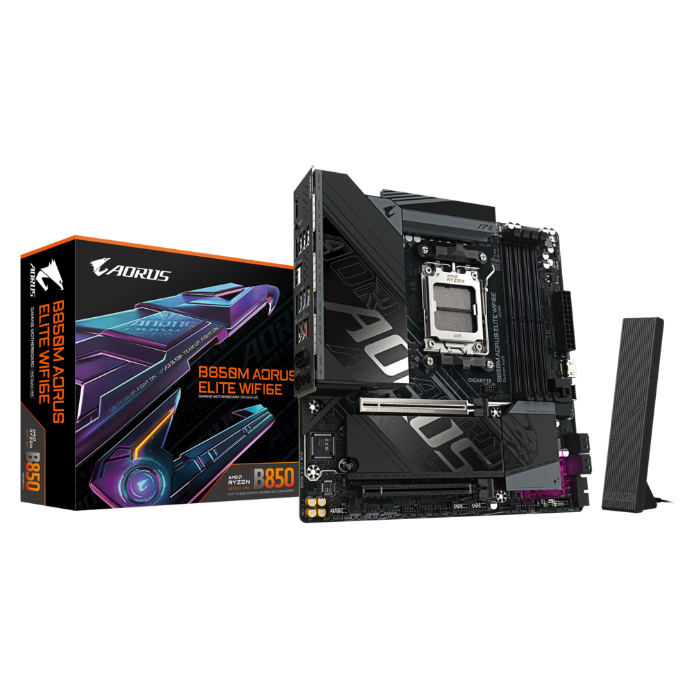 Материнская плата Gigabyte AM5 AMD B850 B850M AORUS ELITE WIFI6E ICE