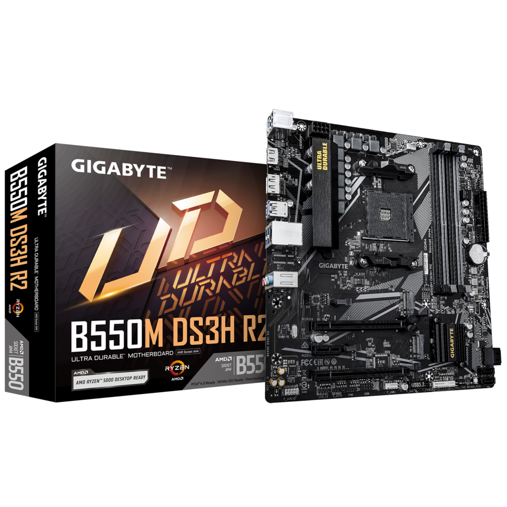 Материнская плата Gigabyte AM4 AMD B550 B550M DS3H R2
