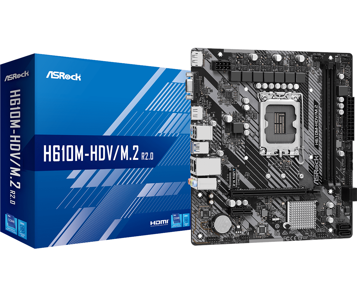 Материнская плата ASRock LGA 1700 Intel H610 H610M-HDV/M.2 R2.0