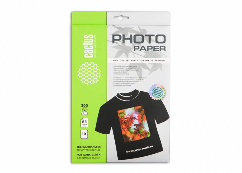 Термотрансфер Cactus A4/300г/м2/10л., CS-TD30010