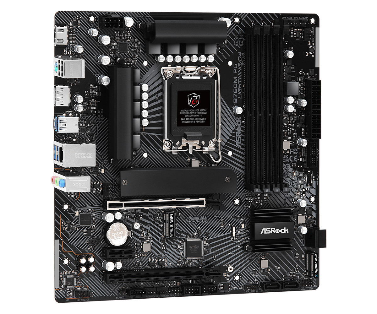 Материнская плата ASRock LGA 1700 Intel B760 B760M PG LIGHTNING/D4