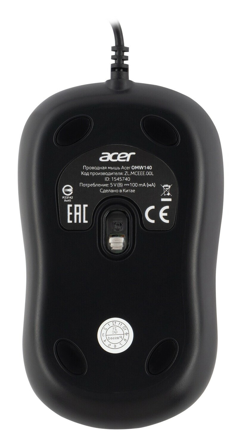 Мышь ACER OMW140 ZL.MCEEE.00L, цвет черный