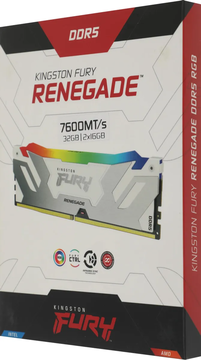 Оперативная память Kingston FURY Renegade RGB White XMP 32GB 7600MT/s DDR5 CL38 (Kit of 2), KF576C38RWAK2-32, RTL