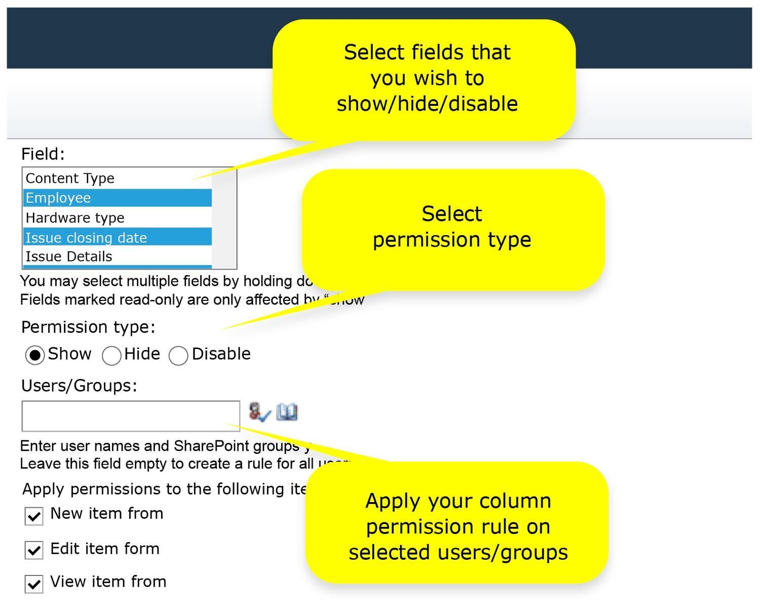 KWizCom Column Permissions App