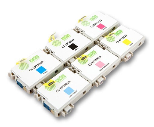 Картридж черный, голубой, пурпурный, желтый, светло-голубой, светло-пурпурный Cactus CS-EPT0827