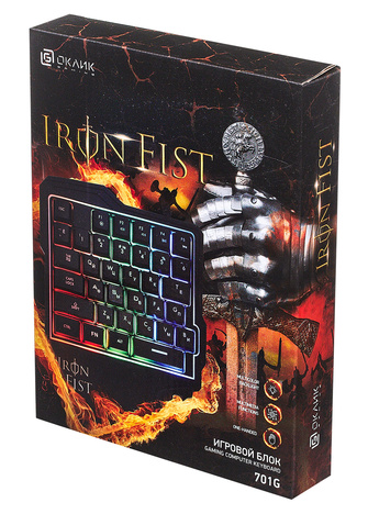 Клавиатура Oklick KeyBoard 701G IRON FIST 1196590, цвет черный
