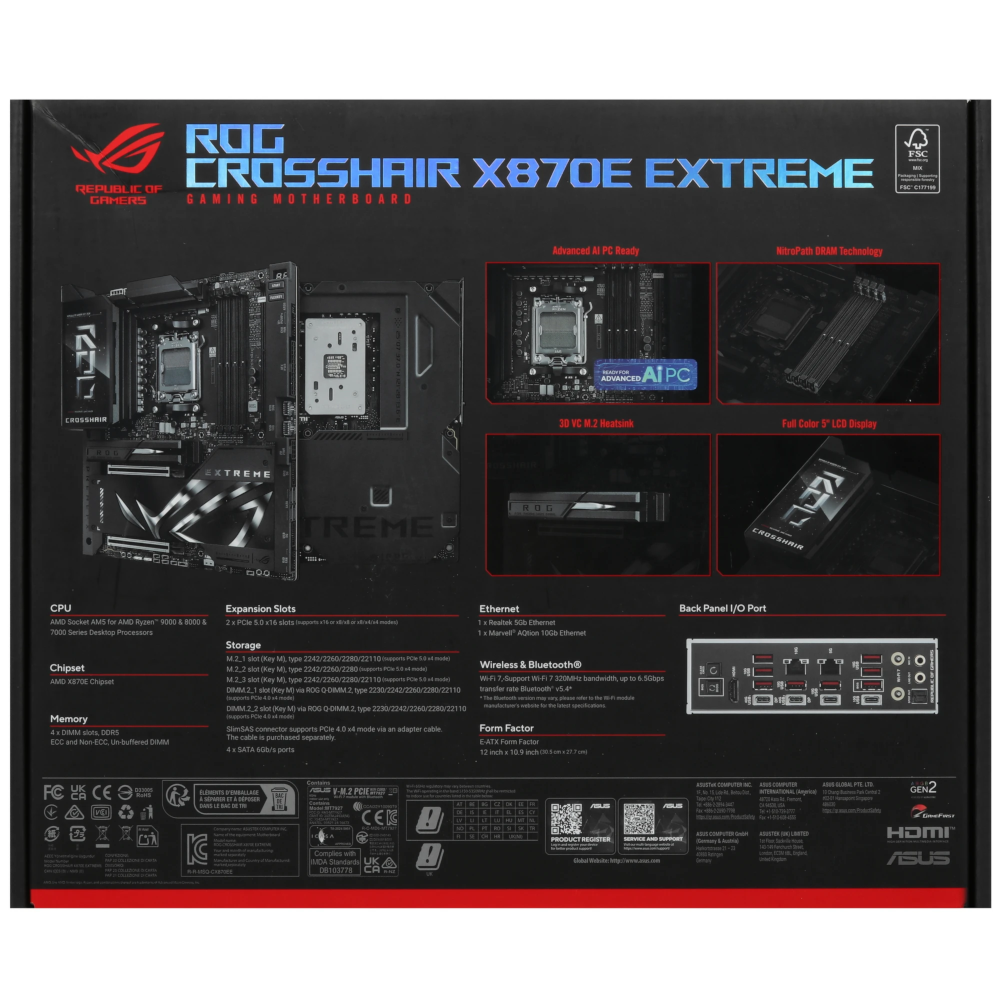 Материнская плата ASUS AMD X870E ROG CROSSHAIR X870E EXTREME