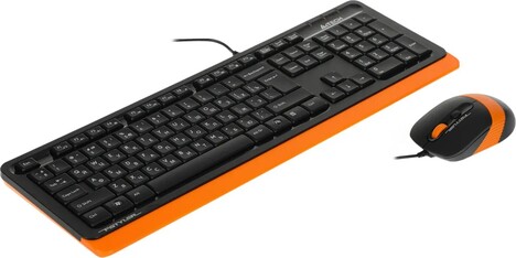Клавиатура+мышь A4tech Fstyler F1010 F1010 ORANGE, цвет черный