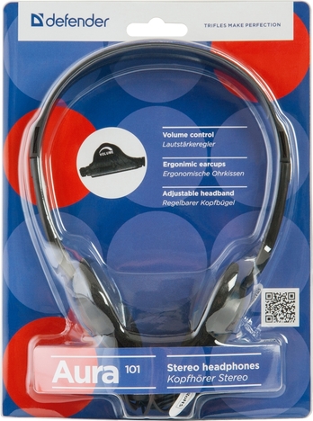 Наушники Defender Aura 101, цвет черный