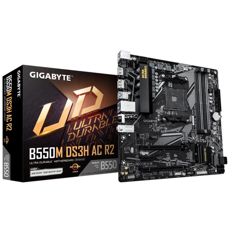 Материнская плата Gigabyte AM4 AMD B550 B550M DS3H AC R2