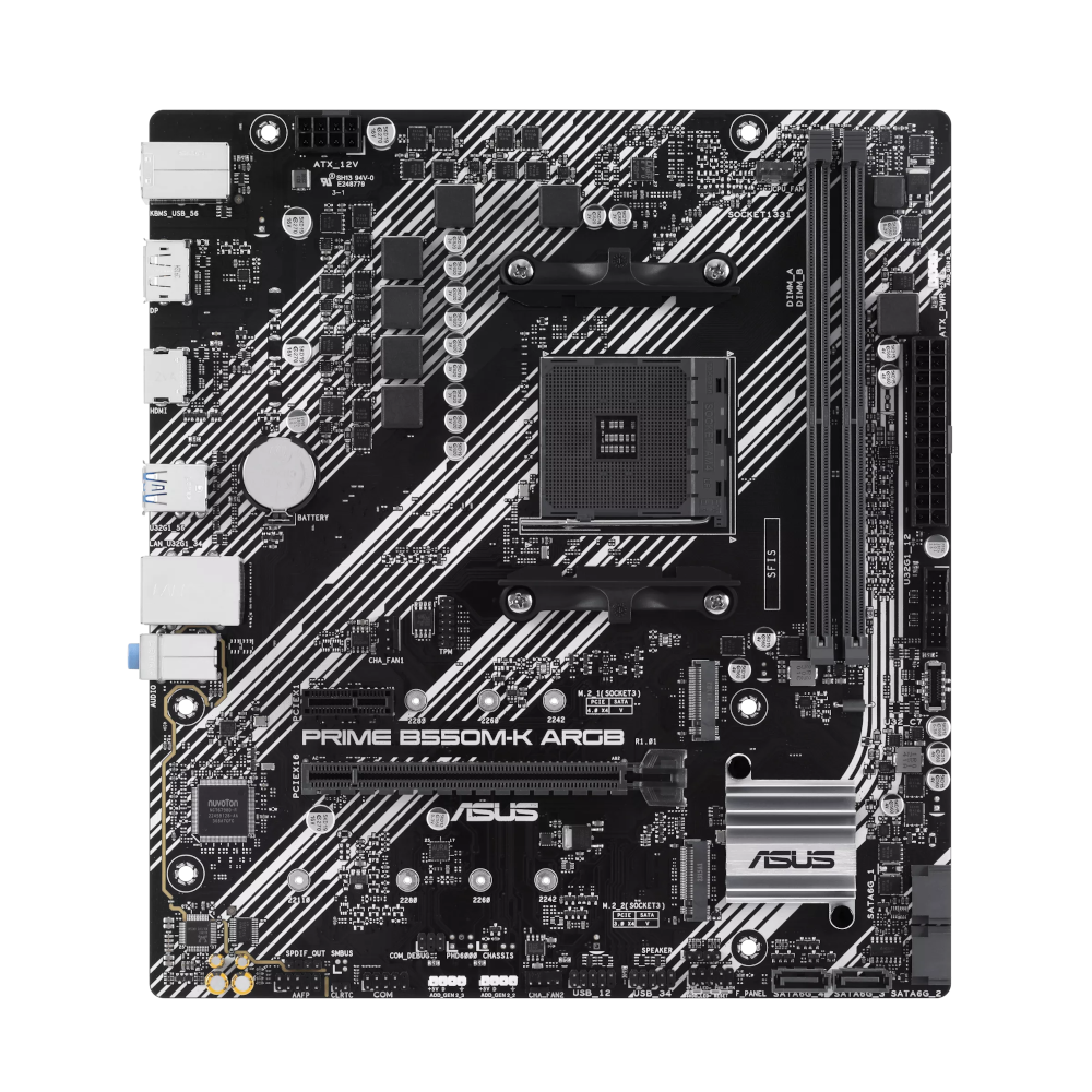 Материнская плата ASUS AMD B550 PRIME B550M-K ARGB