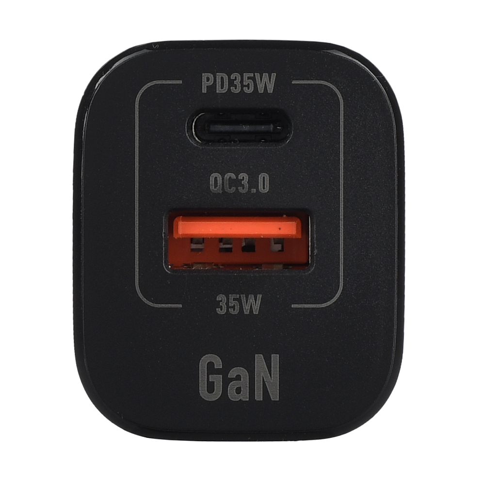 Зарядное устройство GoPower 1USB+1Type-C 35W QC3.0 GaN