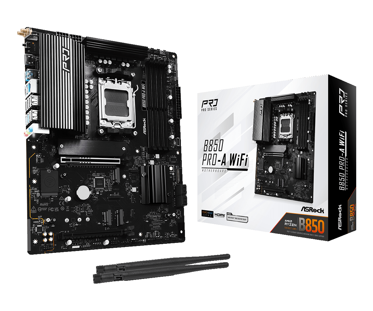 Материнская плата ASRock AM5 AMD B850 B850 PRO-A WIFI