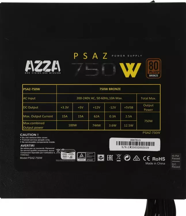 Блок питания Azza PSAZ-750W
