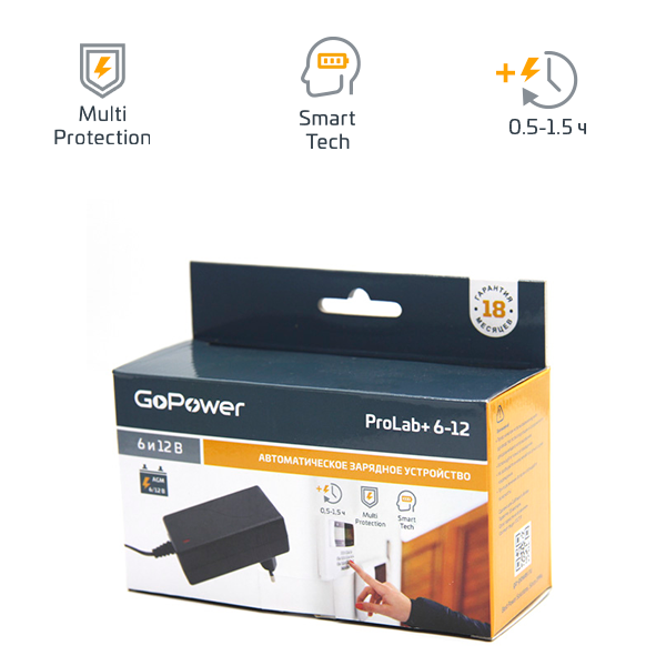 GoPower З/У для аккумуляторов ProLab+ 6-12 00-00015356