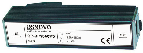 Сопутствующее оборудование OSNOVO Грозозащита SP-IP/1000PD