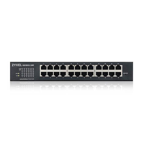 Smart L2 коммутатор Zyxel GS1900-24E, rack 19", 24xGE, настольный, бесшумный