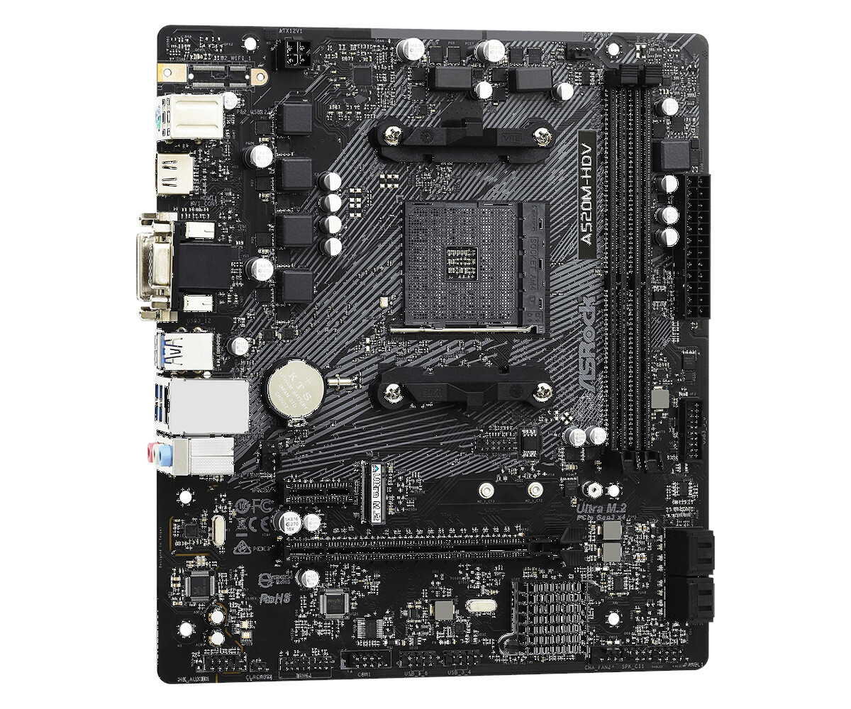 Материнская плата ASRock AM4 AMD A520 A520M-HDV