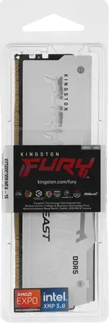 Оперативная память Kingston FURY Beast White RGB EXPO 16GB DDR5 6000MT/s CL30, KF560C30BWEA-16, RTL