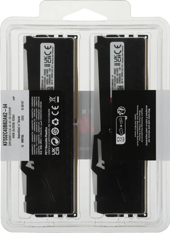 Оперативная память Kingston FURY Beast Black RGB EXPO 64GB 5200MHz DDR5 CL40, KF552C40BB2AK2-64, RTL