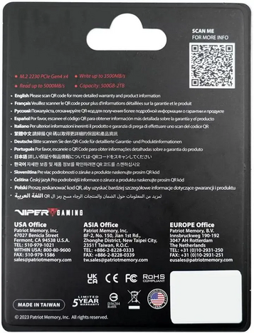 Внутренний твердотельный накопитель Patriot Viper VP4000 Mini