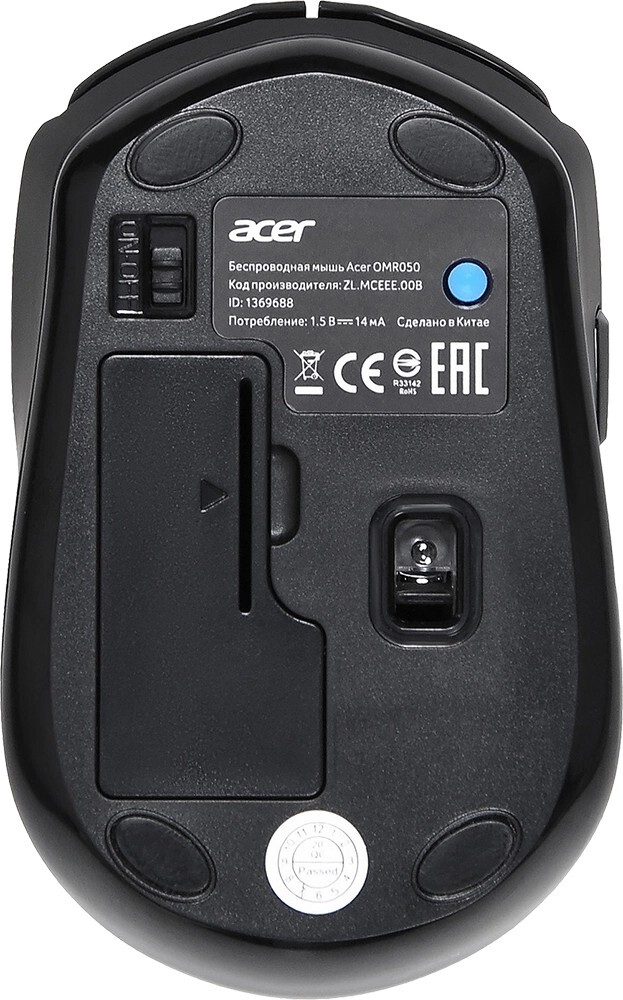Мышь ACER OMR050 ZL.MCEEE.00B, цвет черный