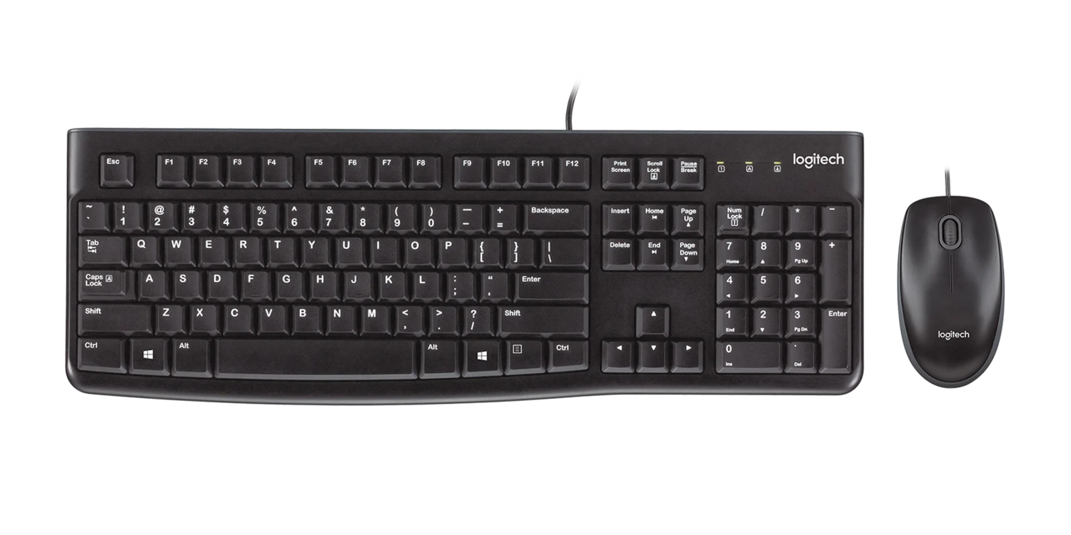 Клавиатура+мышь Logitech MK120 920-002589, цвет черный  EN keyboard