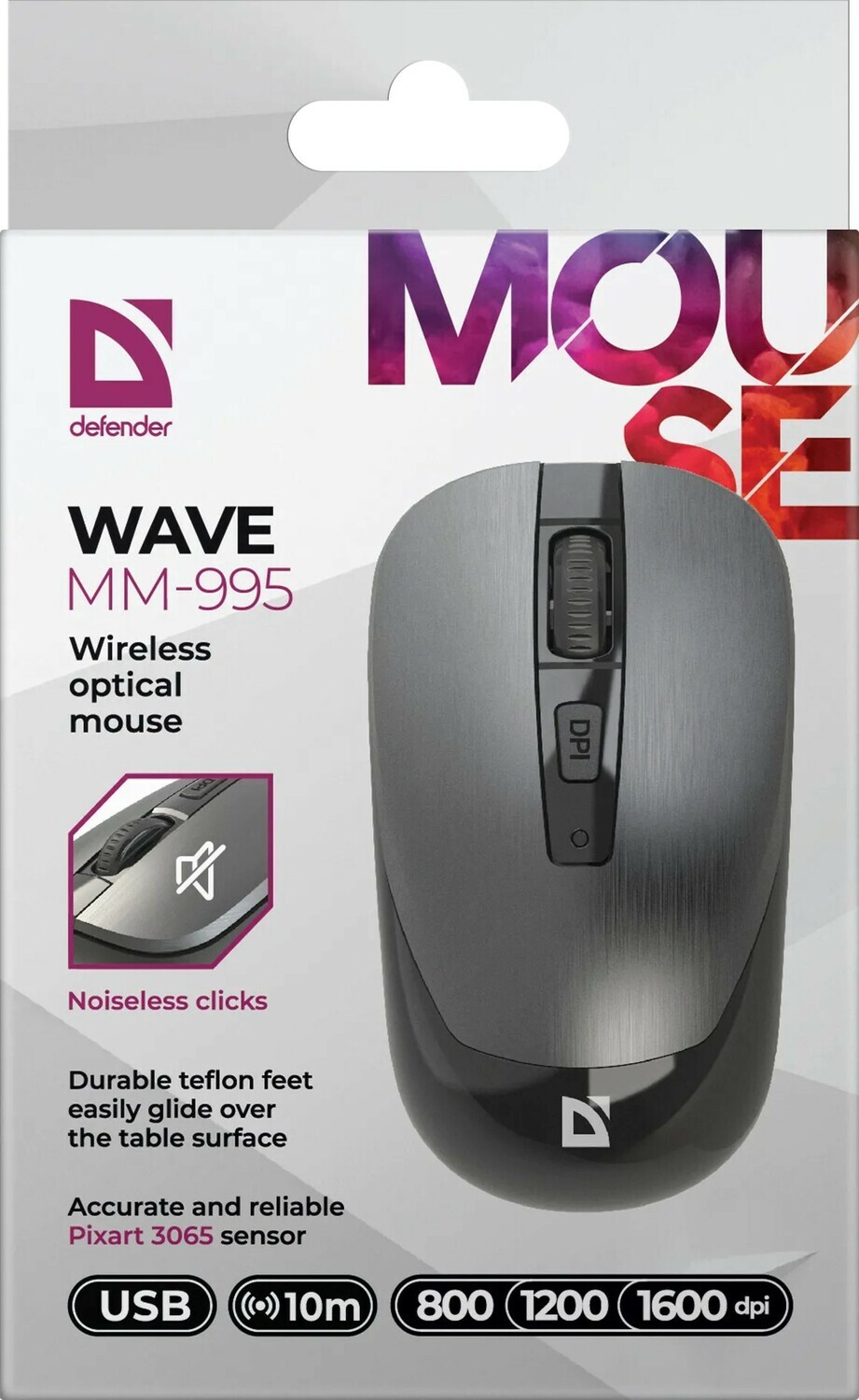 Мышь Defender Wave MM-995 52993, цвет черный