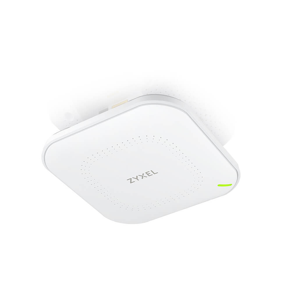 Точка доступа/ Zyxel NebulaFlex NWA50AX Hybrid Access Point, WiFi 6, 802.11a / b / g / n / ac / ax (2.4 and 5 GHz), MU-MIMO, 2x2 antennas, up to 575 + 1200 Mbps, 1xLAN GE, PoE , without support for Captive portal and WPA-Enterprise, protection against 4G / 5G, PSU included