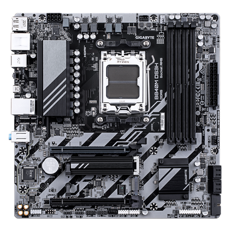 Материнская плата Gigabyte B840M DS3H Socket AM5 AMD B840 4xDDR5 mATX AC`97 8ch(7.1) 2.5Gg RAID+HDMI+DP