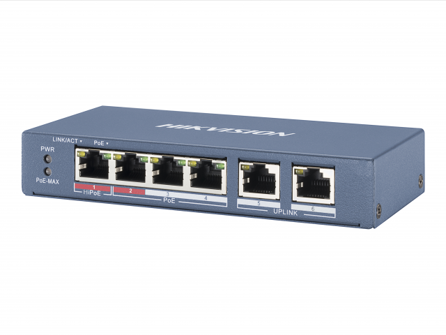 Коммутатор Hikvision DS-3E0106HP-E