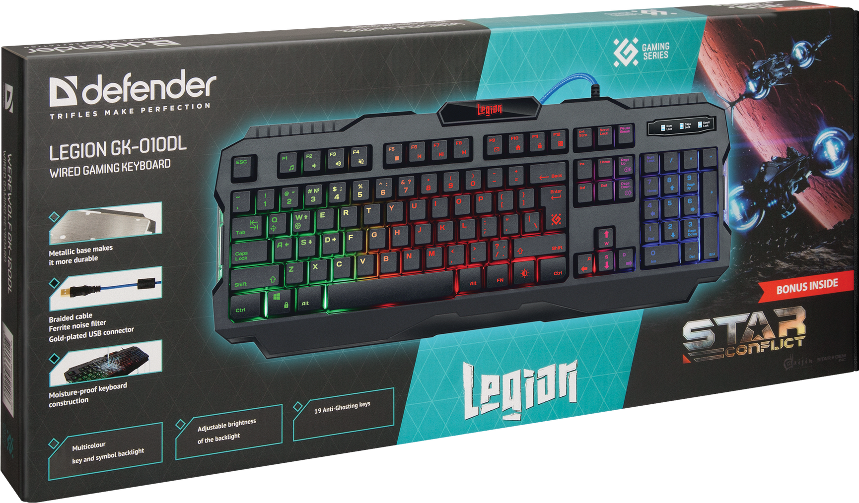 Клавиатура Defender Legion GK-010DL 45010, цвет черный