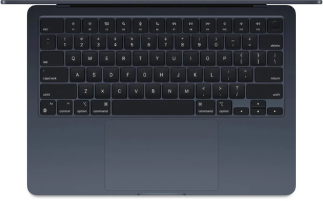 Ноутбук Apple MacBook Air A3113 M3 8 core 8Gb SSD256Gb/8 core GPU 13.6" Liquid Retina (2560x1664) Mac OS midnight WiFi BT Cam (MRXV3X/A)