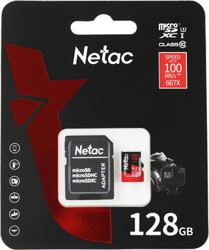 Карта памяти Netac MicroSDXC P500 Extreme PRO 128GB