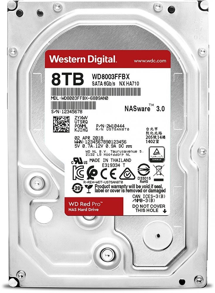 Жесткий диск  Western Digital Red PRO for NAS 3.5 FFBX 8TB 7.2K SATA3