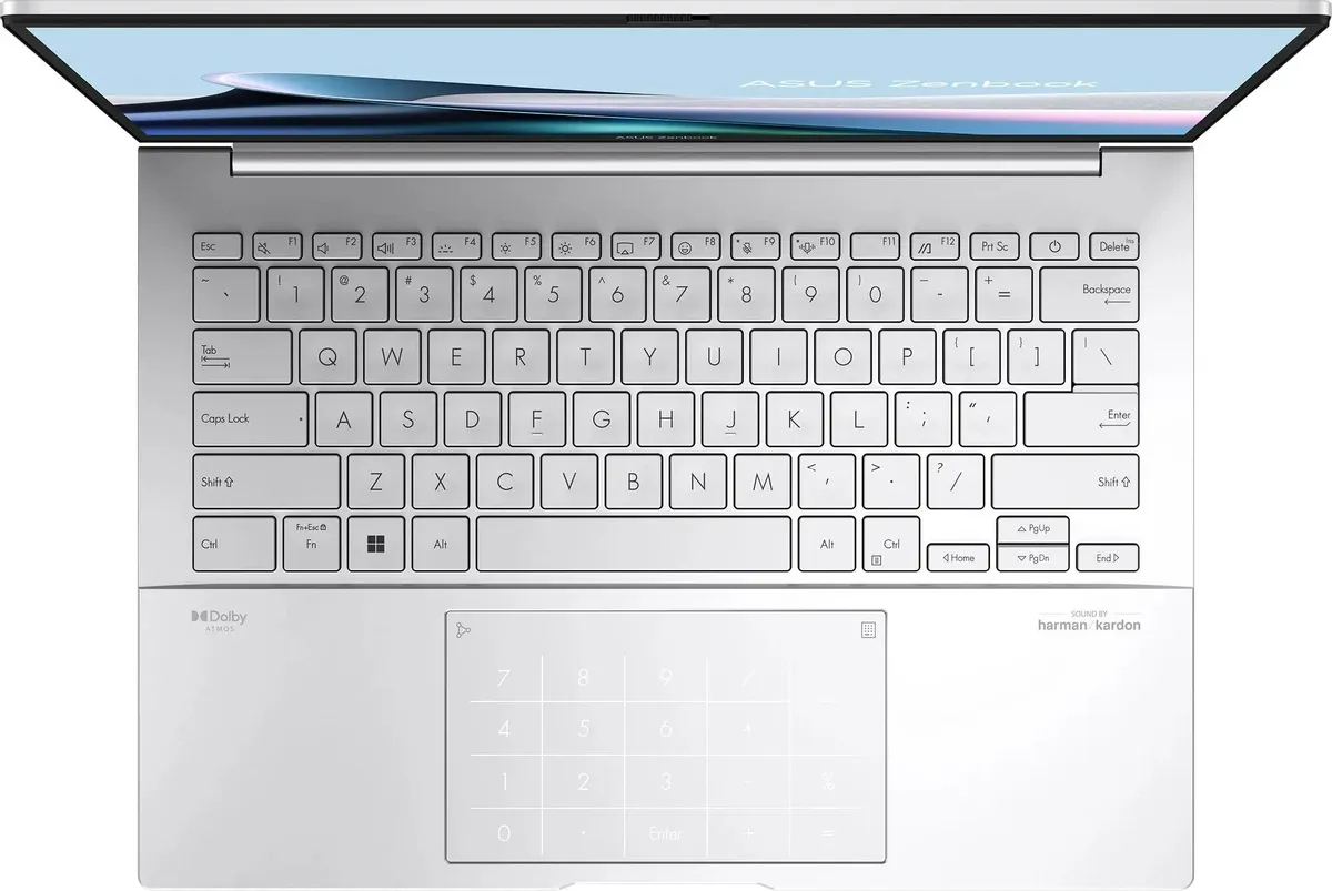 Ноутбук Asus Zenbook 14 UX3405CA-PP477 Core Ultra 9 285H 32Gb SSD512Gb Intel Arc 140T 14" OLED 3K (2880x1800) без ОС silver WiFi BT Cam Bag (90NB14W2-M00N00)