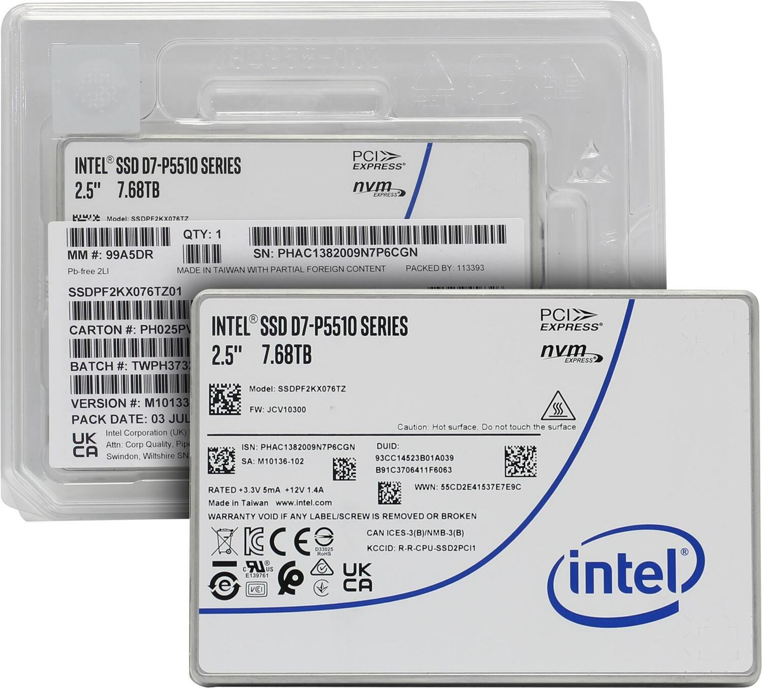 Внутренний твердотельный накопитель Intel 7.68TB