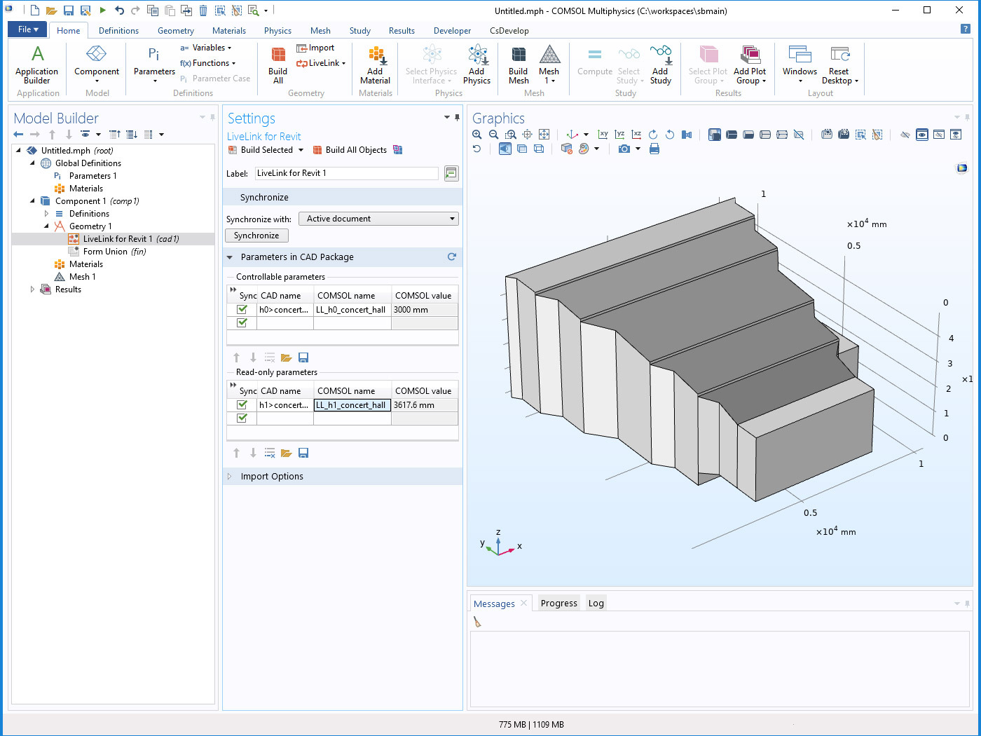 Модуль «LiveLink™ for Revit®» для программы COMSOL Multiphysics®