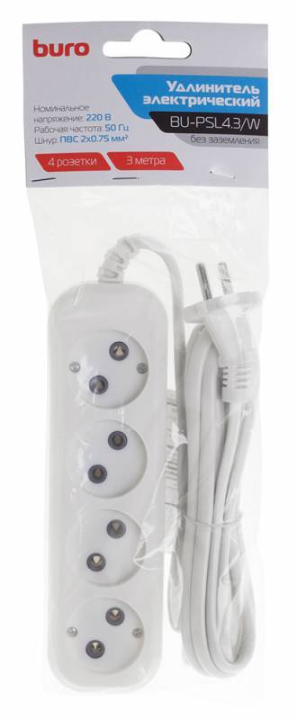 Сетевой фильтр Buro Сетевой удлинитель BU-PSL4.3/W