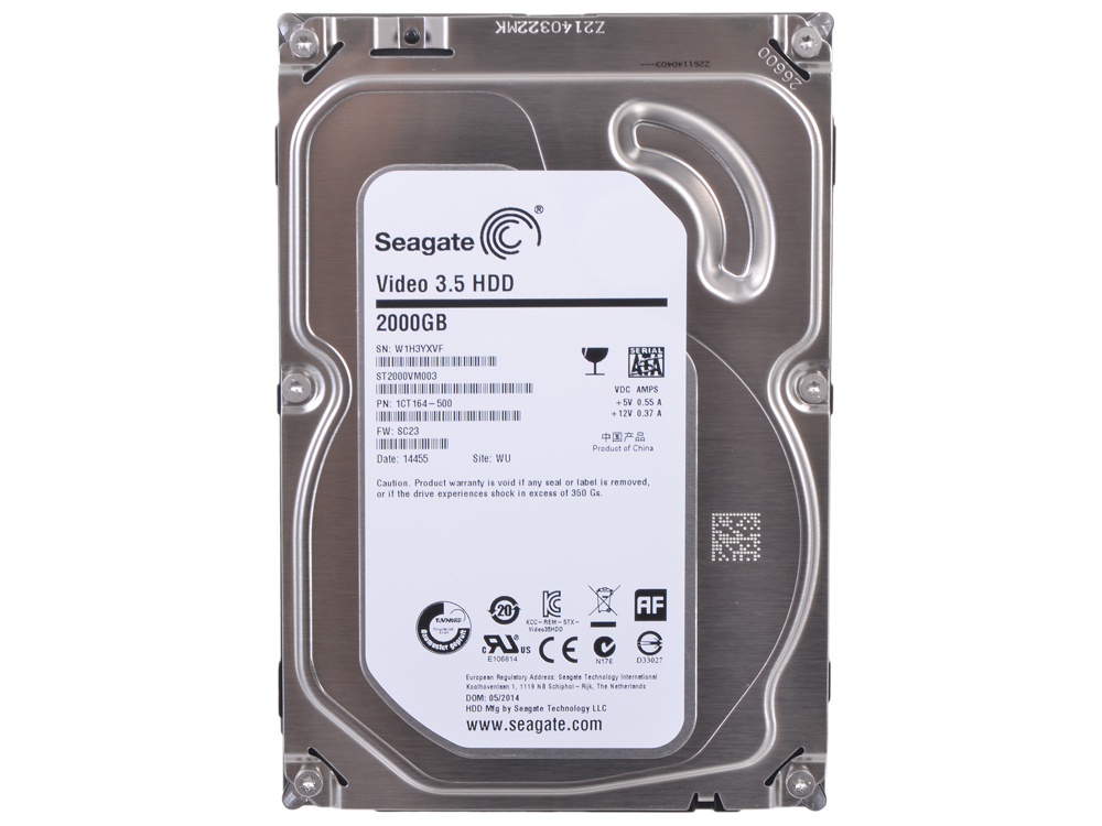 Жесткий диск  SEAGATE Video 3.5 HDD  2TB 5.9K SATA3