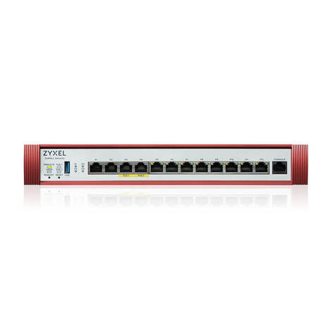 Межсетевой экран/ Межсетевой экран Zyxel USG FLEX 500H, Rack, 2xRJ-45: 1/2.5G (LAN/WAN), 2xRJ-45: 1/2.5G PoE+ (LAN/WAN), 8xRJ-45: 1G (LAN/WAN), 1xUSB3.0 **