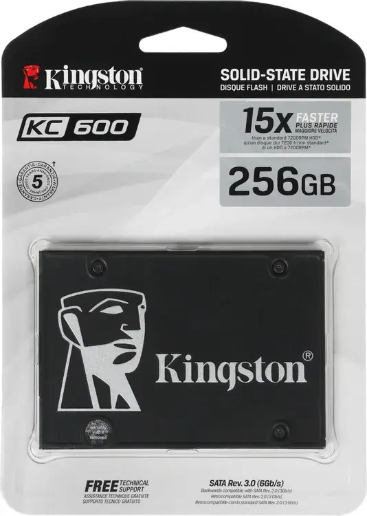 Внутренний твердотельный накопитель Kingston KC600 256Gb