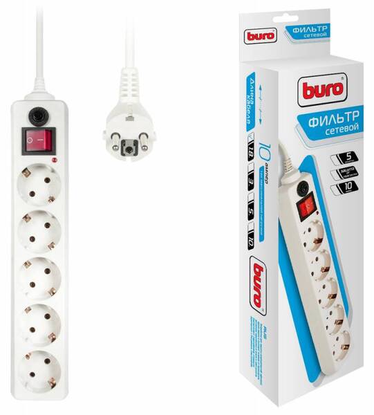 

Сетевой фильтр Buro Сетевой фильтр 500SH-1.8-W